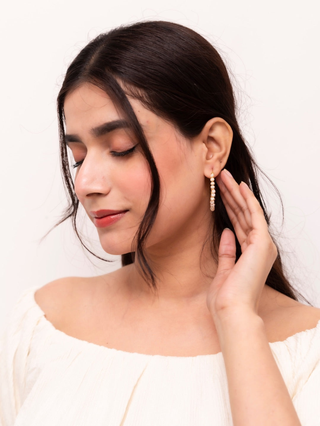 Arrabela  Small Wire Wrapped Crystal Hoop Earrings