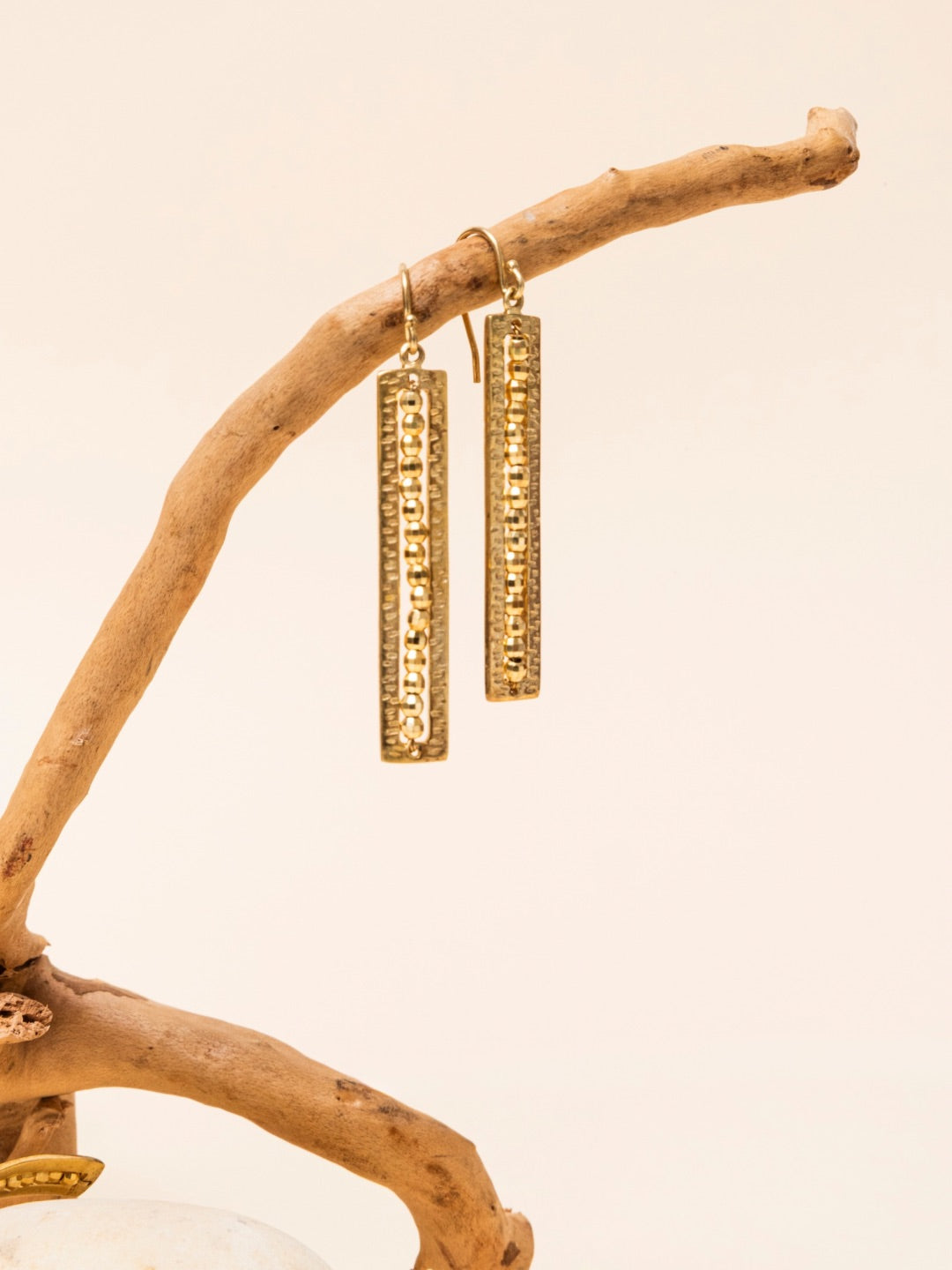 Frame Beads Rhodium-Plated Sterling Silver Earrings